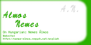 almos nemes business card